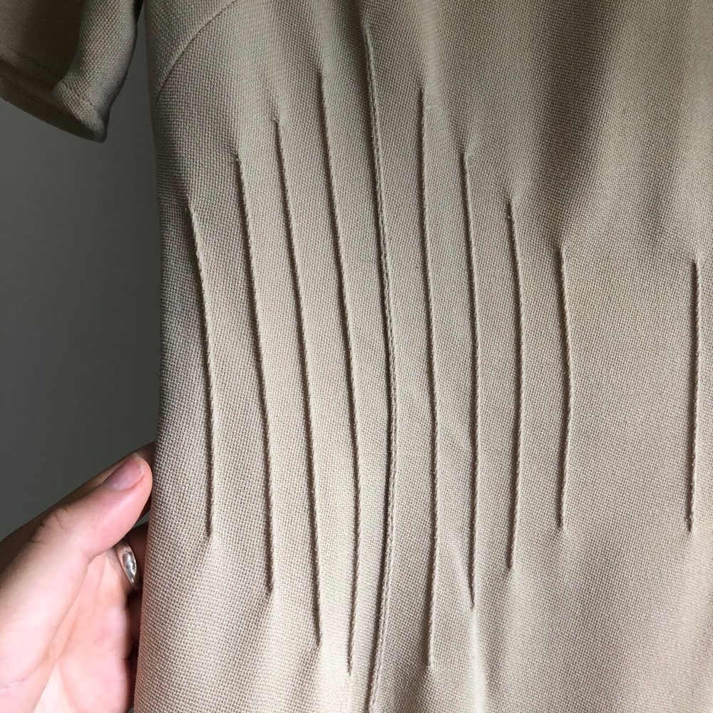 Valentino Vintage Tan Fitted Mini Dress Size 8 - Picture 3 of 15